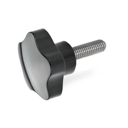 Otto Ganter Star Knob Duroplast Threaded Bolt Stainless Steel, GN 5337.5